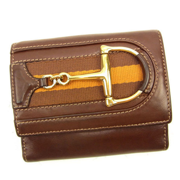 Gucci leather Wallet canvas bit brown - Picture 1 of 6